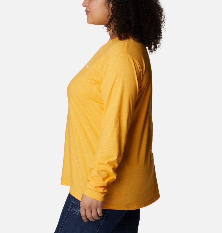 Tricouri Columbia Sun Trek Long Sleeve Dama Mango | Plus Size DLMAS0Z71